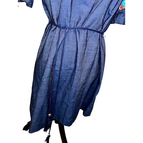 Signature by Robbie Bee Dress Womens Size 8‎ Floral Embroidered Ruffle Sleeve - Picture 5 of 11